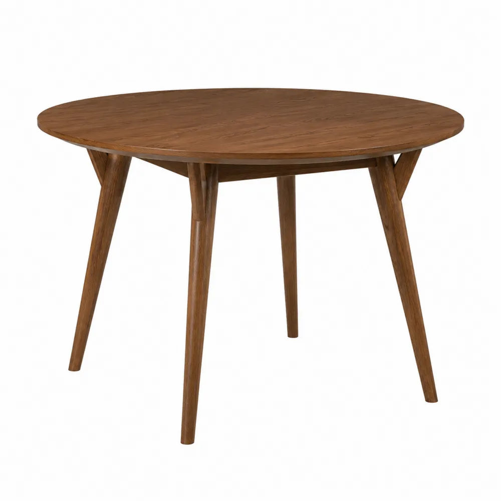 Mesa redonda de madera de roble marrón 100 cm