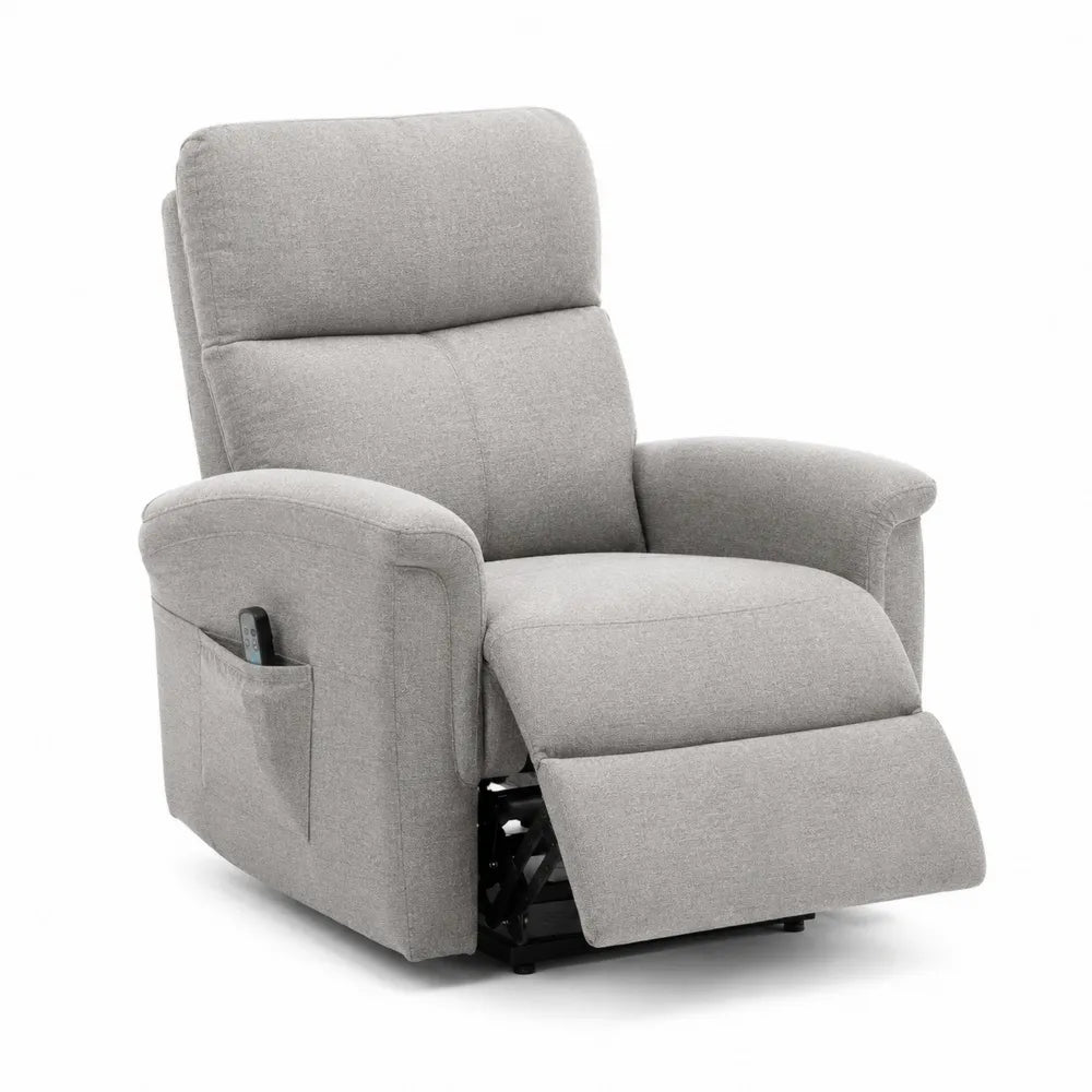 Sillón reclinable gris tela poliéster 90x85x103 cm