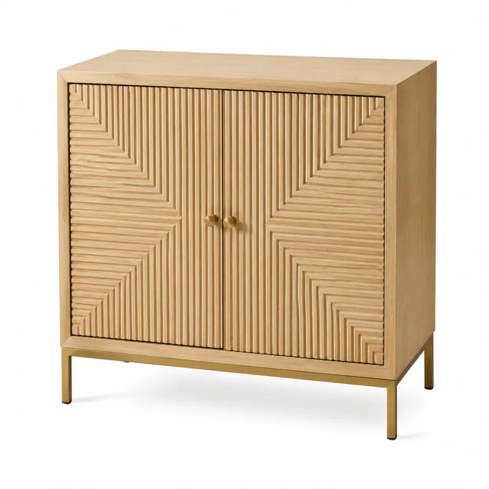Aparador de madera de pino con patas de metal 80 cm