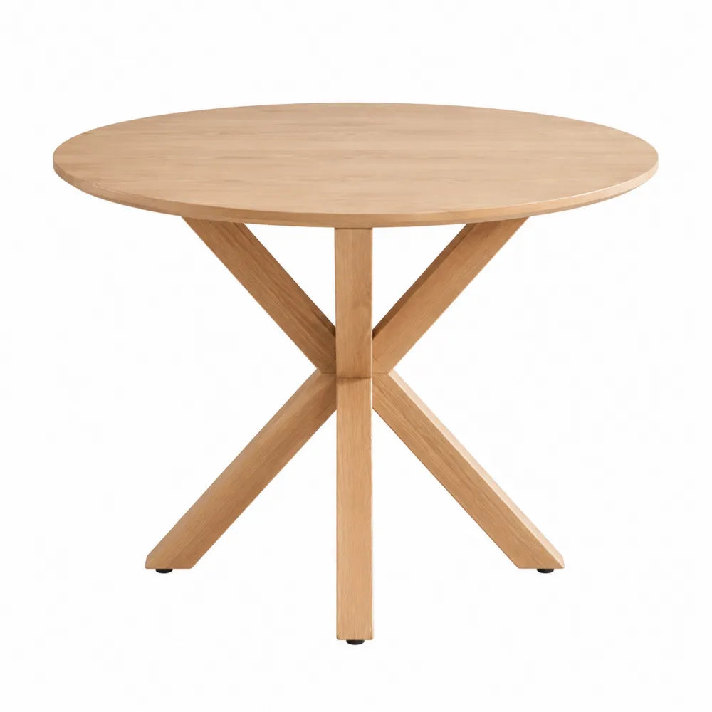 Mesa redonda de madera maciza de roble 100 cm