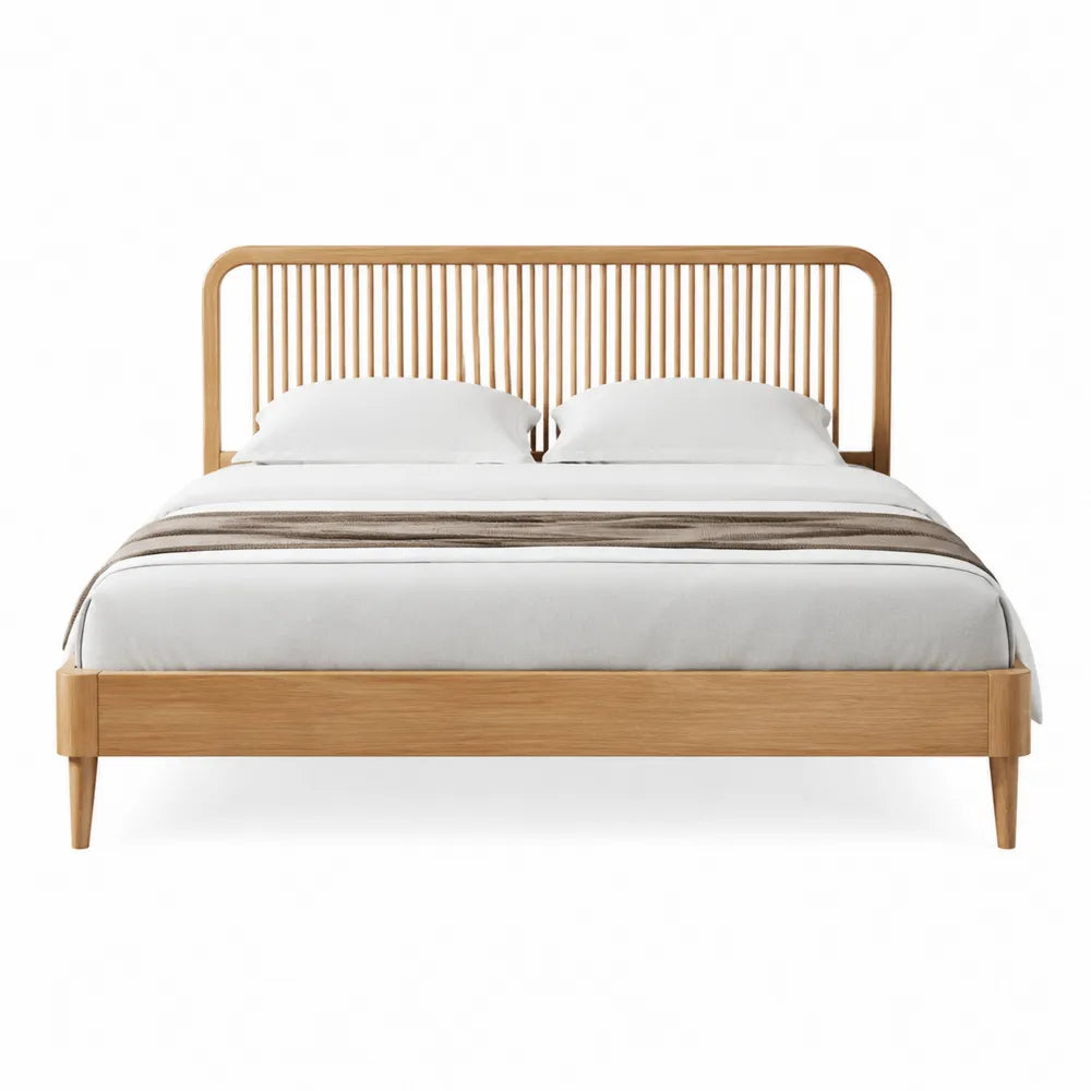 Cama doble de madera de roble 200x150 cm