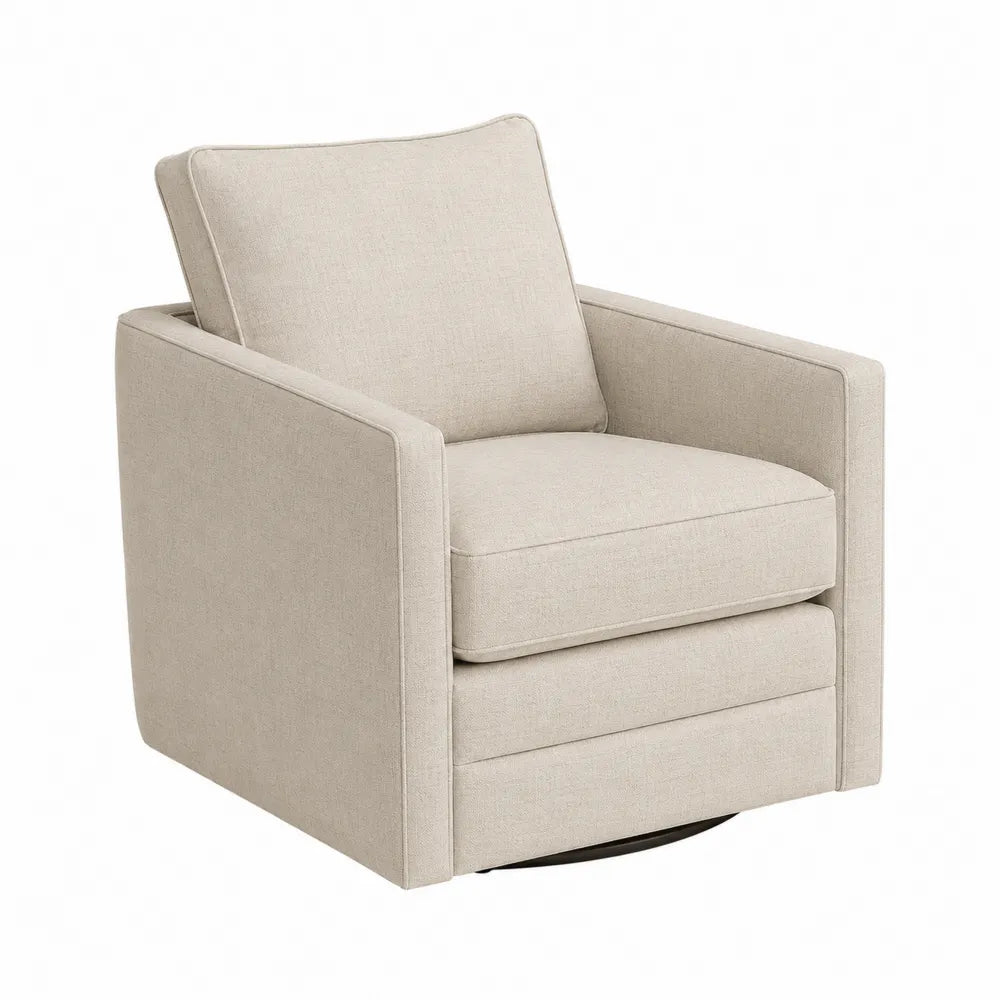 Silla Giratoria de Tela Beige