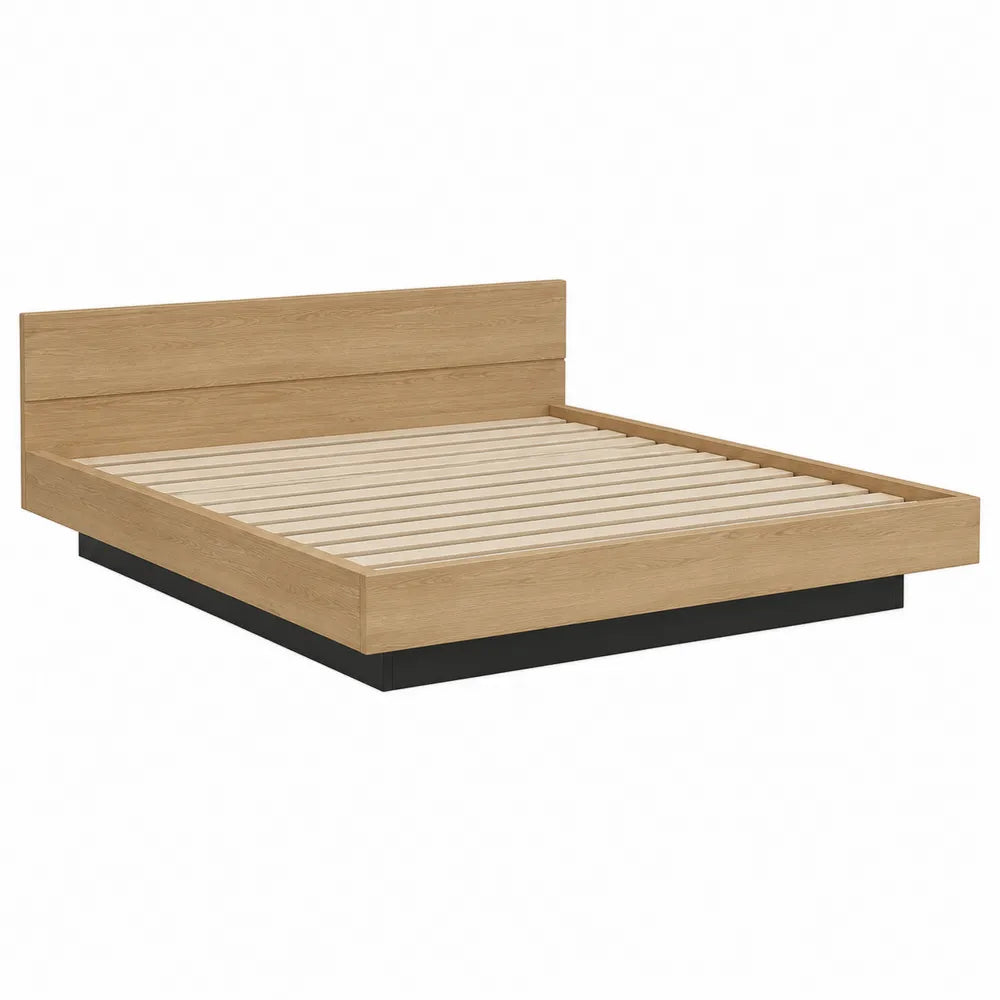 Cama doble de madera de roble 200x160 cm